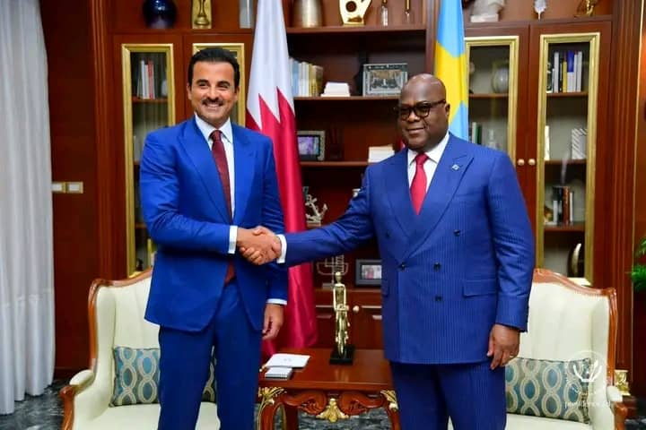 Kinshasa : L’Émir du Qatar accueilli par Tshisekedi pour une visite historique